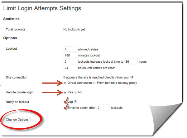 Limit Login Attempts Settings Page image